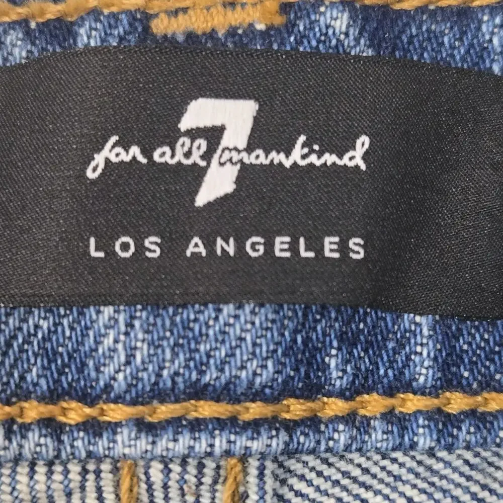 7 For All Mankind Jeans Womens 29 High Waist Cropped Straight Medium Wash Casual